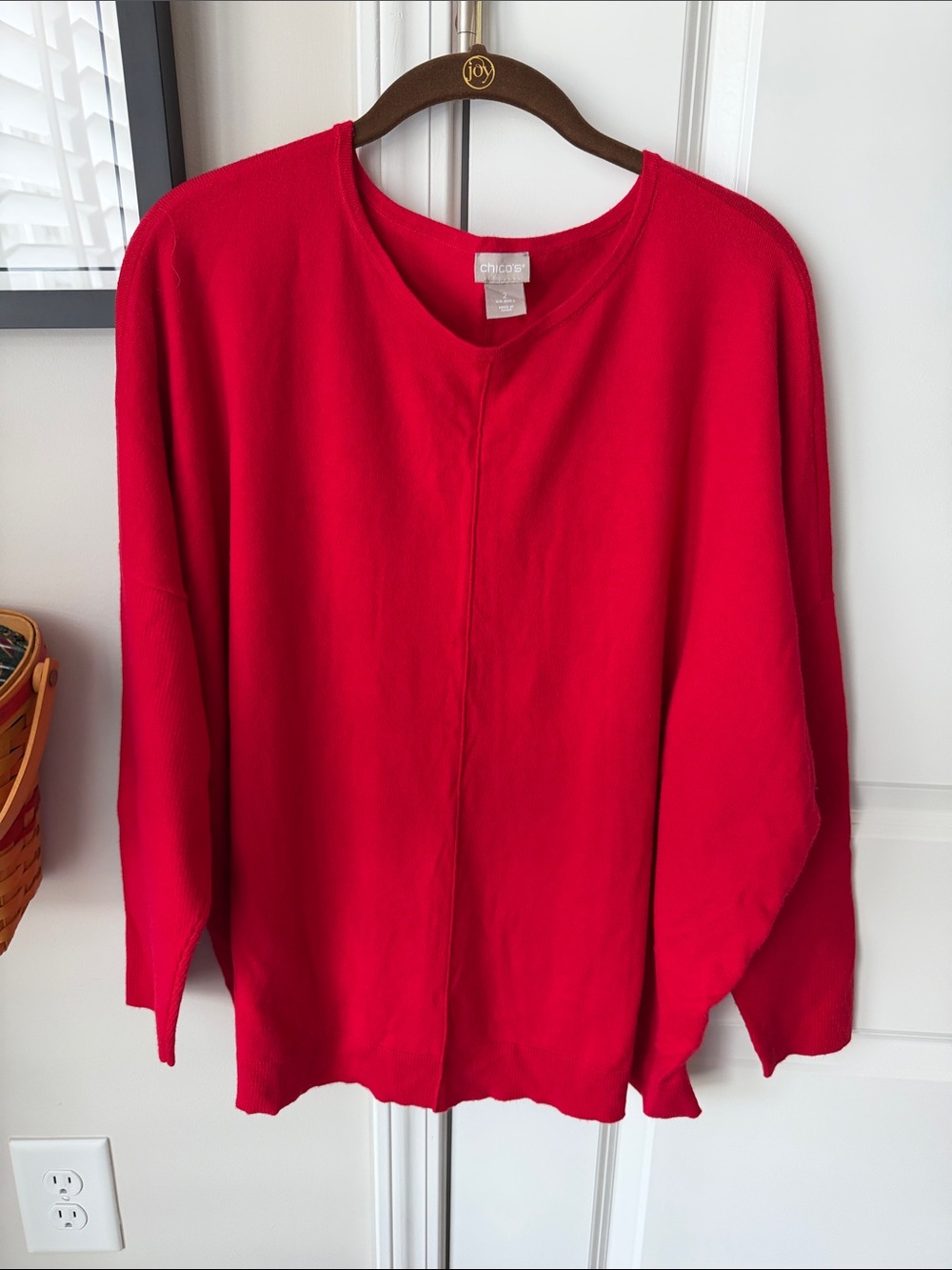 Chico's Vibrant Red Relaxed Knit Pullover